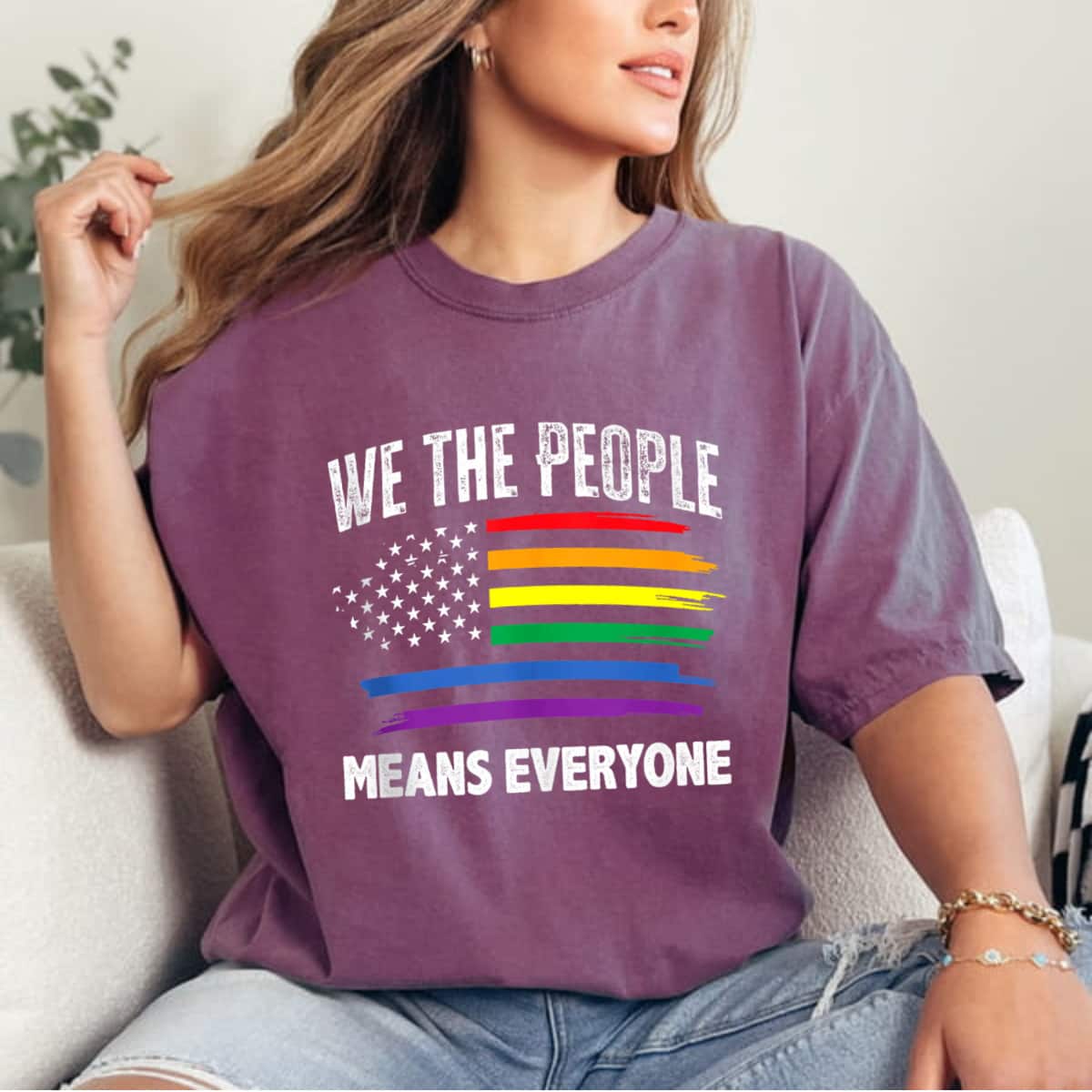 We The People Means Everyone USA LGBT Equality LGBTQ Pride T-Shirt We The People Means Everyone USA LGBT Equality LGBTQ Pride T-Shirt