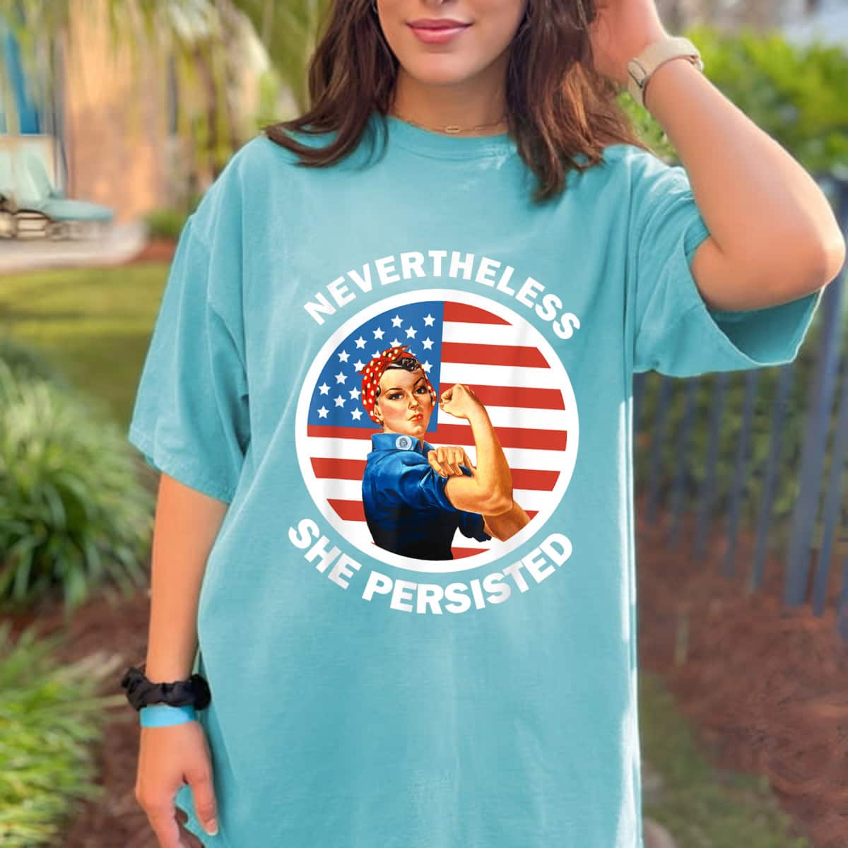 Strong Women Rosie The Riveter Never The Less She Persisted T-Shirt Strong Women Rosie The Riveter Never The Less She Persisted T-Shirt