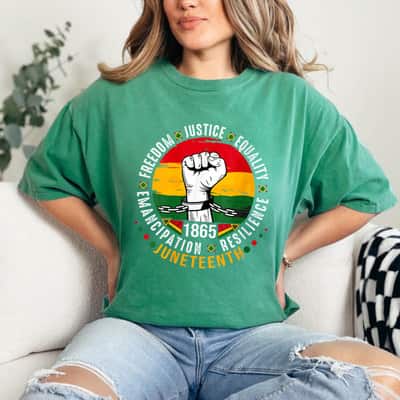 Womens Juneteenth 1865 Freedom Justice Equality Emancipation T-Shirt