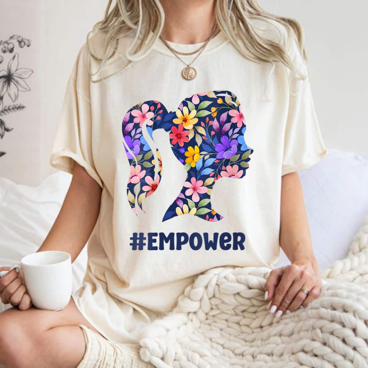 Strong Women Empower Women Equality Floral T-Shirt Strong Women Empower Women Equality Floral T-Shirt