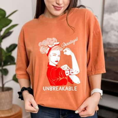 Paralegal Unbreakable Strong Woman Rosie The Riveter Girls T-Shirt