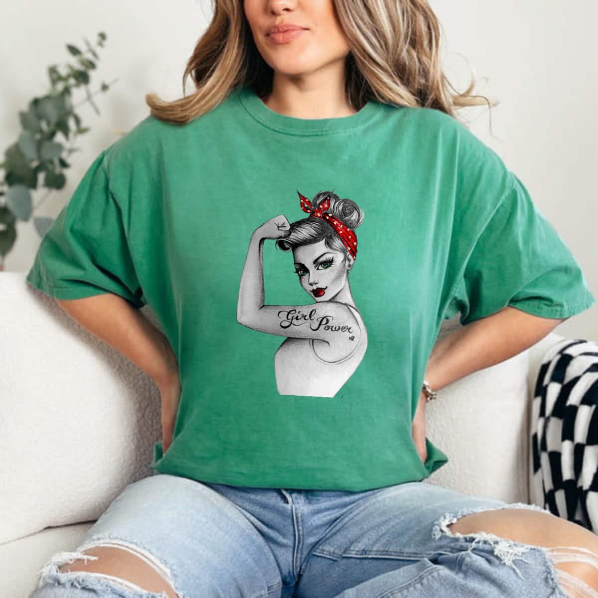 Strong Women Girl Power Rosie The Riveter T-Shirt Strong Women Girl Power Rosie The Riveter T-Shirt