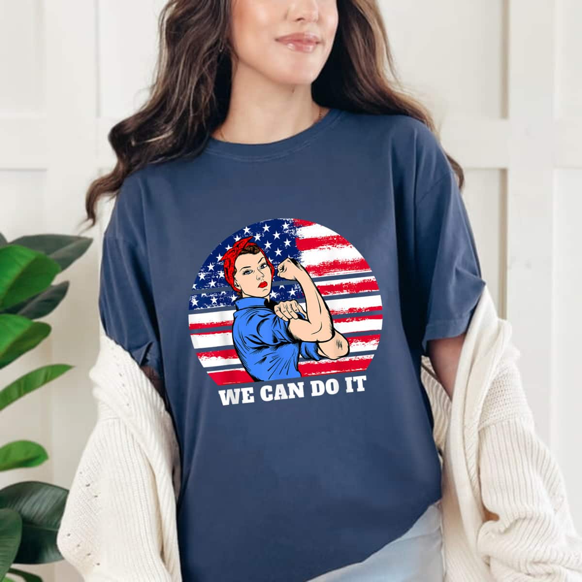 Strong Women Feminist Rosie The Riveter Patriotic T-Shirt Strong Women Feminist Rosie The Riveter Patriotic T-Shirt