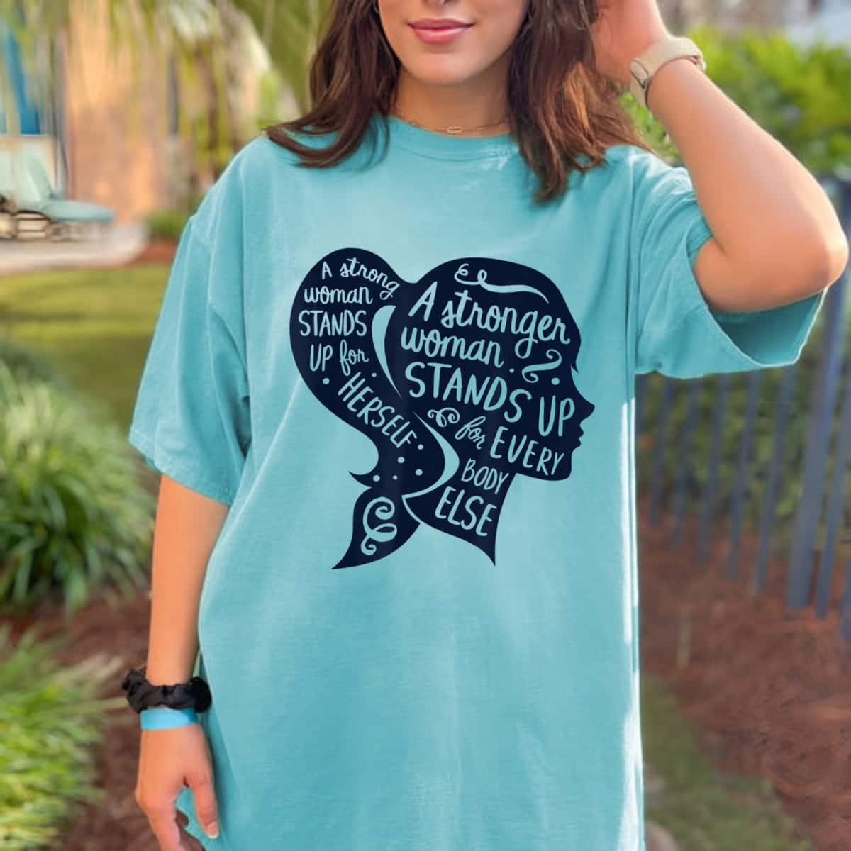 A Strong Woman Stands Up For Herself Feminism Women's Rights T-Shirt A Strong Woman Stands Up For Herself Feminism Women's Rights T-Shirt