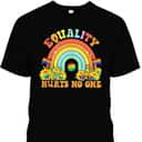 Retro Groovy Equality Hurts No One LGBT Rainbow Flag LGBT T-Shirt