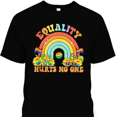 Retro Groovy Equality Hurts No One LGBT Rainbow Flag LGBT T-Shirt