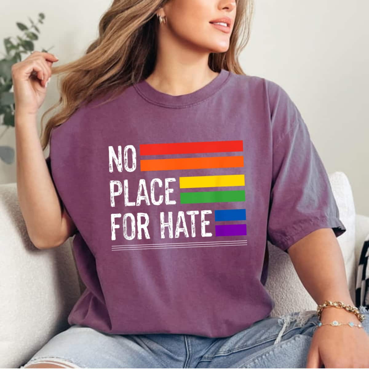 No Place For Hate LGBTQ Gay Pride Equality Diversity Support T-Shirt No Place For Hate LGBTQ Gay Pride Equality Diversity Support T-Shirt