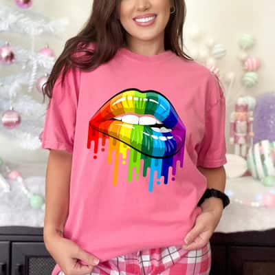 Rainbow Pride Lips LGBTQ Pride Love Is Love Equality T-Shirt
