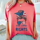 Strong Women Messy Bun American Flag, Stars Stripes Reproductive Rights T-Shirt Strong Women Messy Bun American Flag, Stars Stripes Reproductive Rights T-Shirt