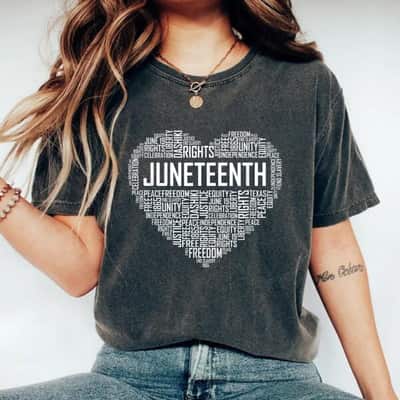 Strong Women Juneteenth Heart Black History Afro American African Freedom T-Shirt
