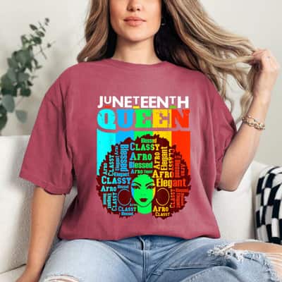 Strong Women Juneteenth Black Queen Afro Melanin Girl Magic Women Girls T-Shirt