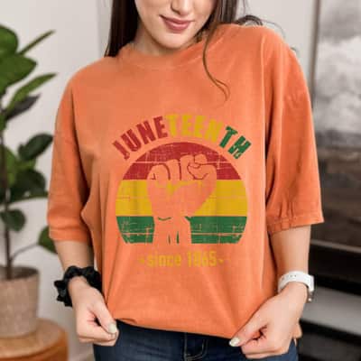 Strong Women Juneteenth Since 1865 With Pan African Flag And Fist T-Shirt