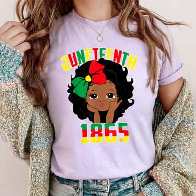 Strong Women Juneteenth Celebrating 1865 Peace Cute Black Girls African T-Shirt