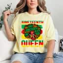 Strong Women Juneteenth Queen Celebrating 1865 Afro Black History Kids T-Shirt