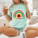 Strong Women Juneteenth Boho Rainbow Heart Women Girls Teens T-Shirt