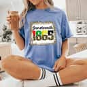 Strong Women Bleached Juneteenth Leopard American African 1865 Flag Pride T-Shirt