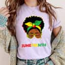 Strong Women Juneteenth Outfit Women Messy Bun Eye Glasses T-Shirt Strong Women Juneteenth Outfit Women Messy Bun Eye Glasses T-Shirt