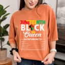Strong Women Juneteenth Womens Black Queen Nutritional Facts Freedom Day T-Shirt
