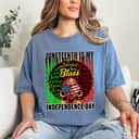 Strong Women Juneteenth Independence Day Afro Melanin Natural Hair T-Shirt