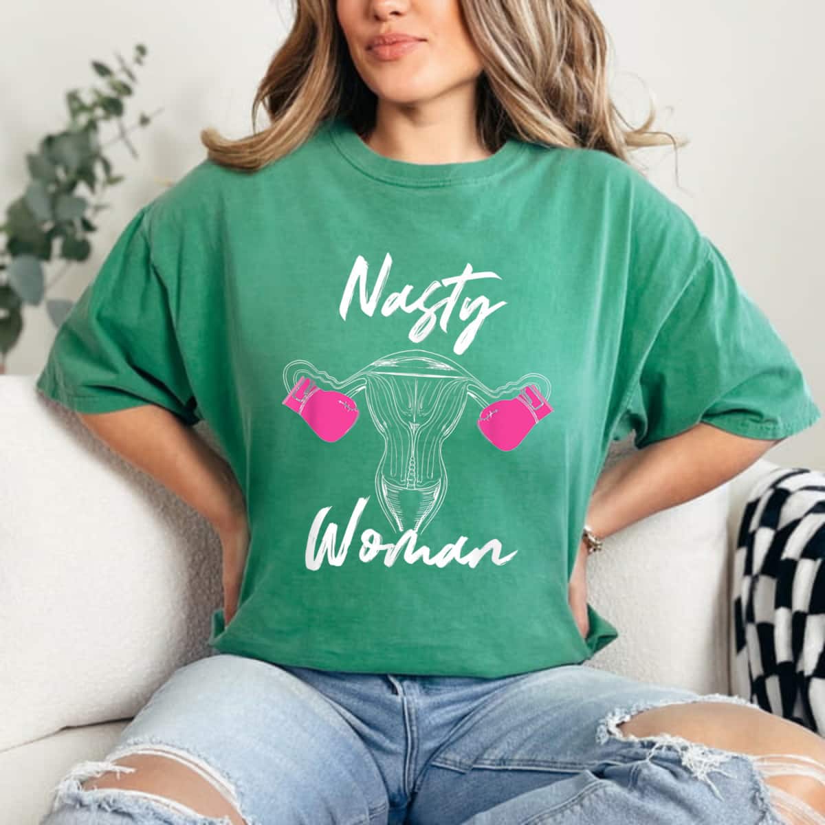 Feminist Nasty Woman Uterus Boxing Gloves T-Shirt Feminist Nasty Woman Uterus Boxing Gloves T-Shirt