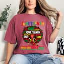 Strong Women Juneteenth Free-ish Since 1865 Afro Black Women Messy Bun T-Shirt