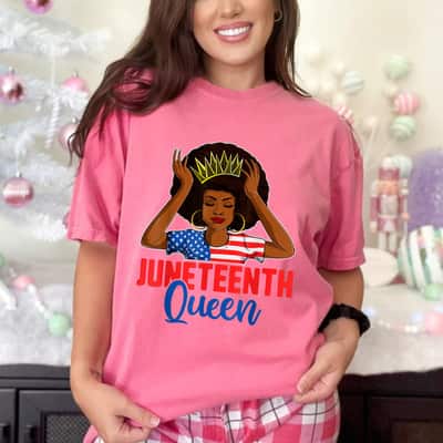 Strong Women Juneteenth Women, Juneteenth Black Queen Us Flag T-Shirt