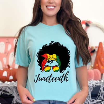 Strong Women Juneteenth Afro Woman Black Queen African American Melanin T-Shirt