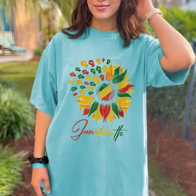 Sunflower Fist Juneteenth Black History African American T-Shirt