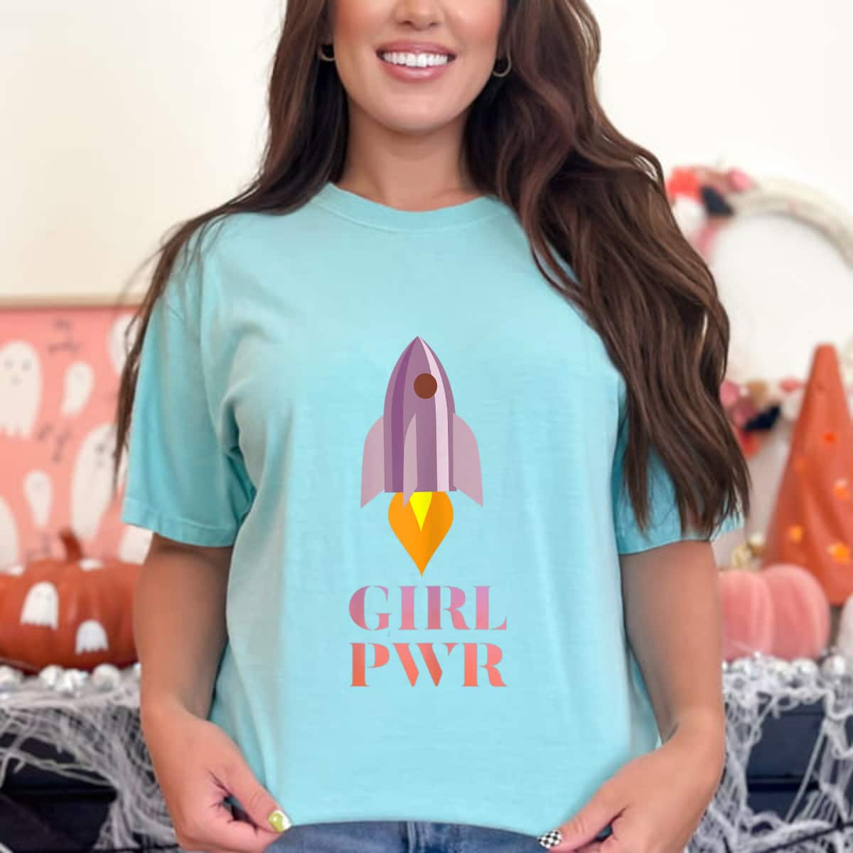 Girl Power Space Rocket And Girls T-Shirt Girl Power Space Rocket And Girls T-Shirt