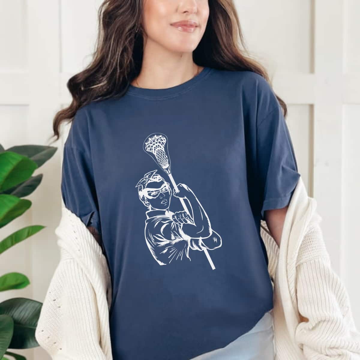 Fun Lacrosse Women Rosie The Riveter Girl Power LAX T-Shirt Fun Lacrosse Women Rosie The Riveter Girl Power LAX T-Shirt