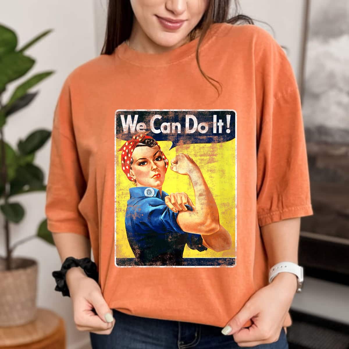 Womens We Can Rosie The Riveter Do It Feminist Girl Power T-Shirt Womens We Can Rosie The Riveter Do It Feminist Girl Power T-Shirt