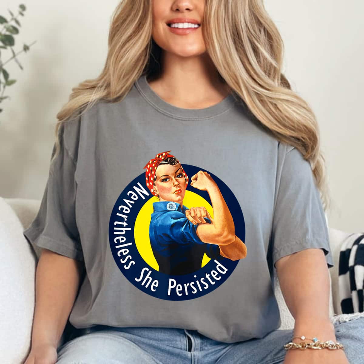 Rosie The Riveter Retro Nevertheless She Persisted T-Shirt Rosie The Riveter Retro Nevertheless She Persisted T-Shirt