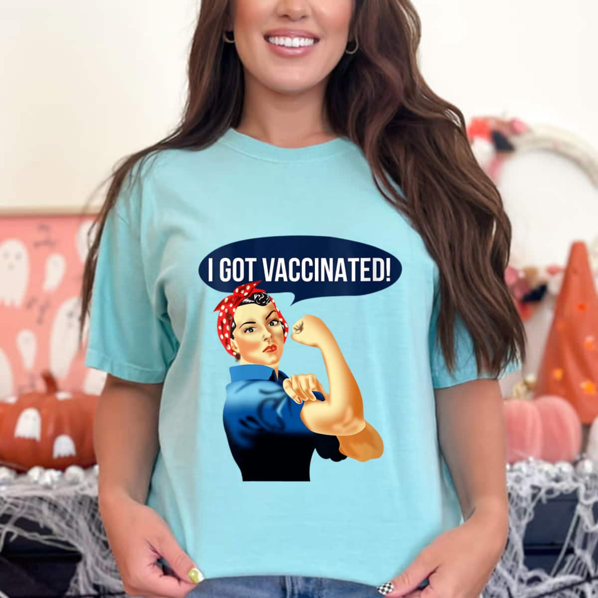 Womens Pro Vaccine Vaccinated Rosie The Riveter Vaccinator T-Shirt Womens Pro Vaccine Vaccinated Rosie The Riveter Vaccinator T-Shirt
