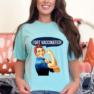 Womens Pro Vaccine Vaccinated Rosie The Riveter Vaccinator T-Shirt