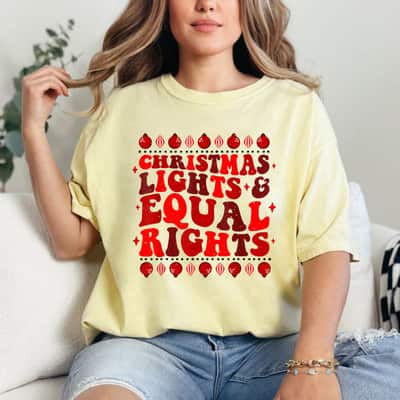 Christmas Lights & Equal Rights Feminist Pajama Pro-Choice T-Shirt
