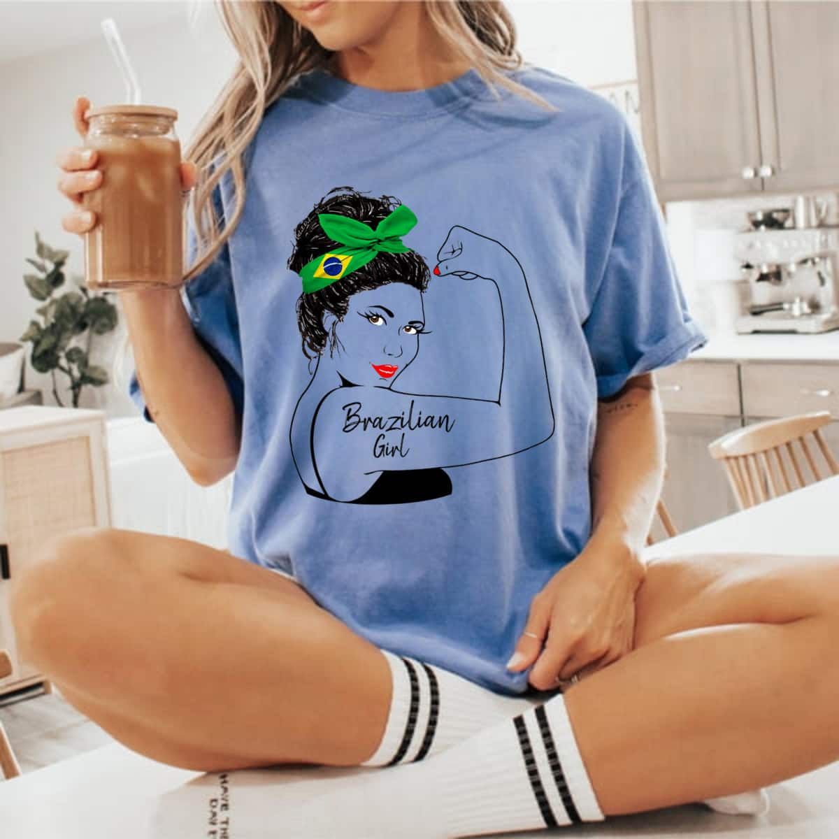 Brazilian Girl Unbreakable Rosie The Riveter T-Shirt Brazilian Girl Unbreakable Rosie The Riveter T-Shirt