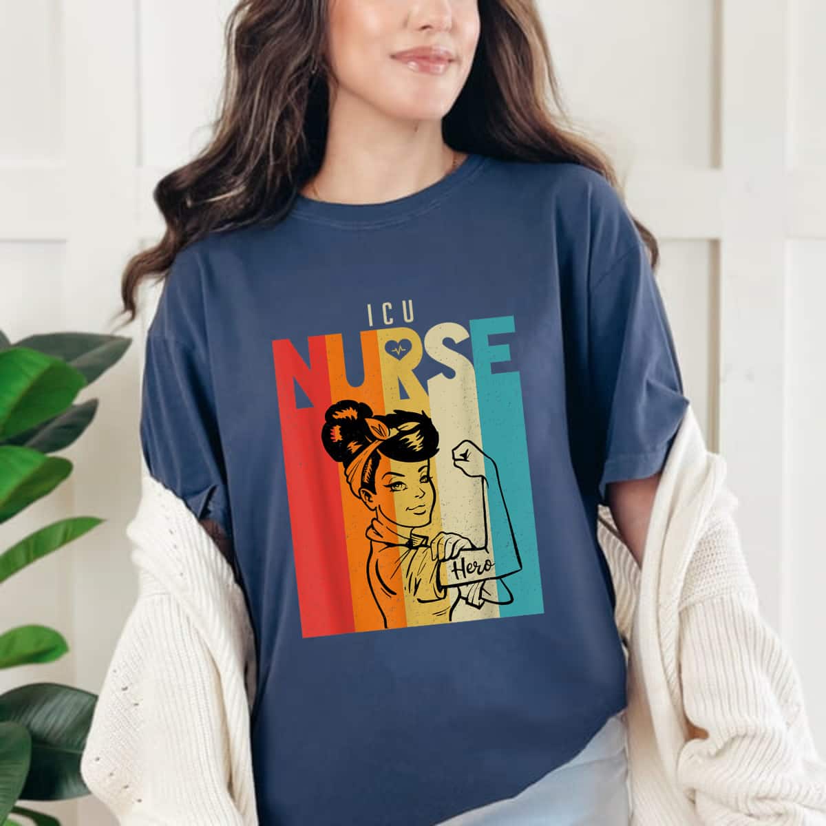 Vintage Rosie The Riveter ICU Nurse T-Shirt Vintage Rosie The Riveter ICU Nurse T-Shirt