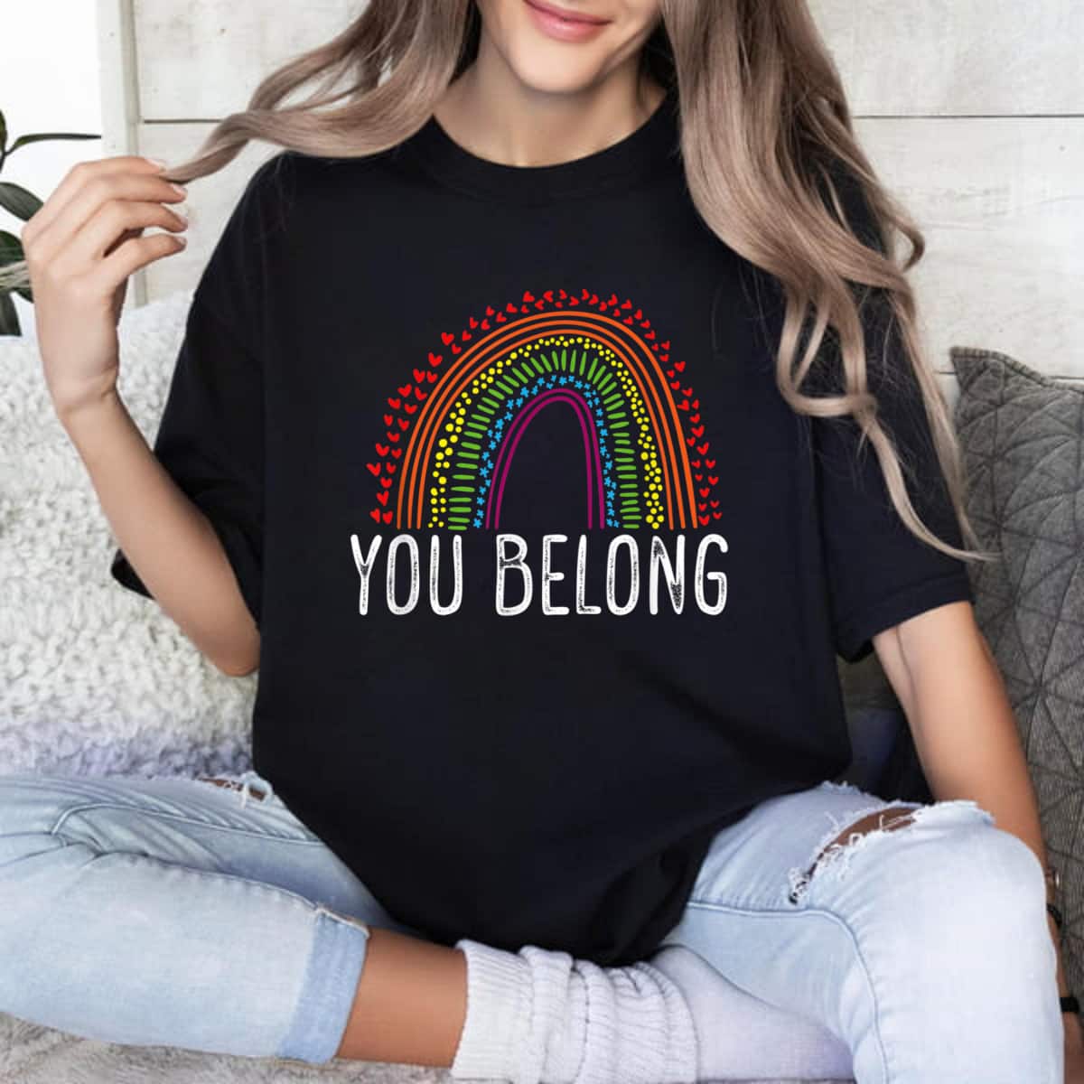 You Belong Rainbow Gay Pride Gay Equality Pride Month Parade T-Shirt You Belong Rainbow Gay Pride Gay Equality Pride Month Parade T-Shirt