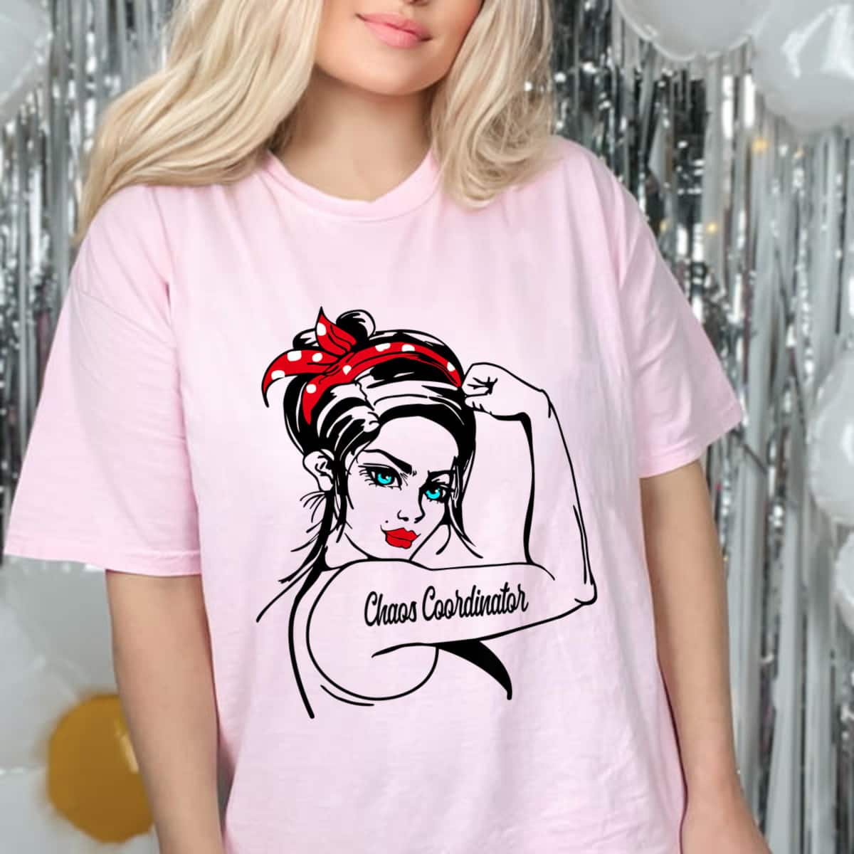 Female Chaos Coordinator Rosie The Riveter Pin Up Girl T-Shirt Female Chaos Coordinator Rosie The Riveter Pin Up Girl T-Shirt