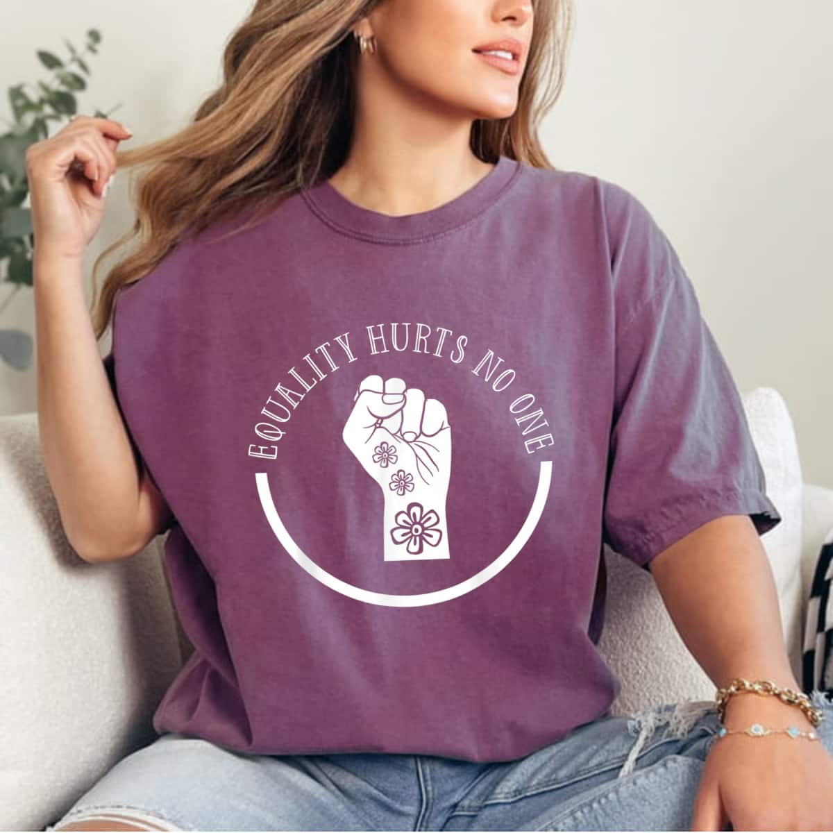 Equality Hurts No One Feminist Fist Feminism Women Rights T-Shirt Equality Hurts No One Feminist Fist Feminism Women Rights T-Shirt