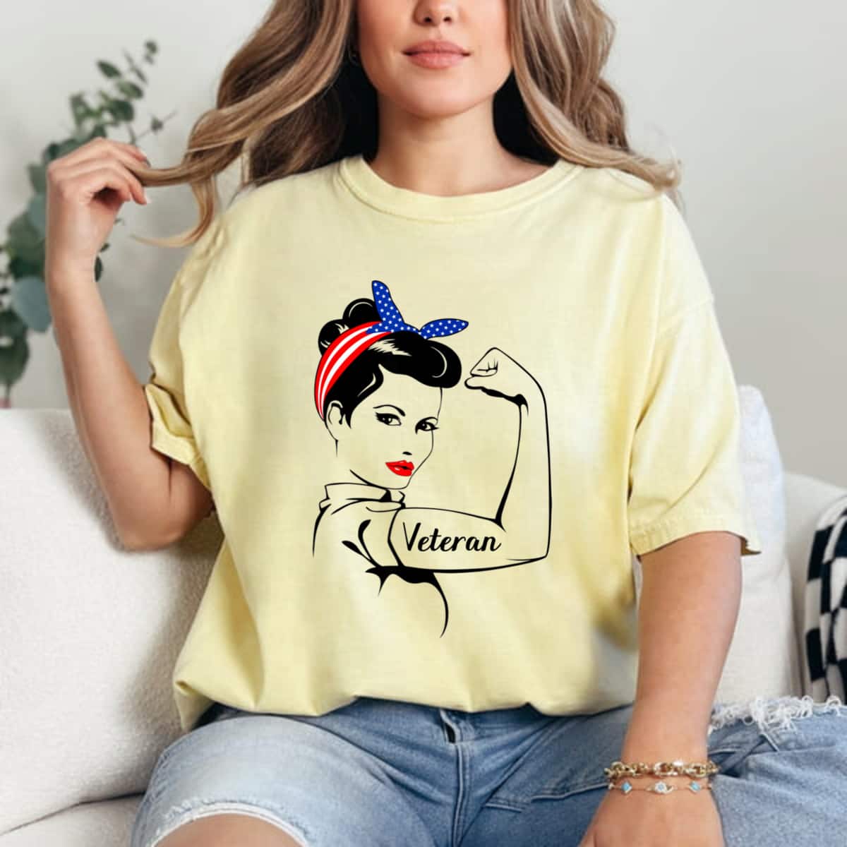 Veteran Rosie The Riveter Veterans T-Shirt Veteran Rosie The Riveter Veterans T-Shirt