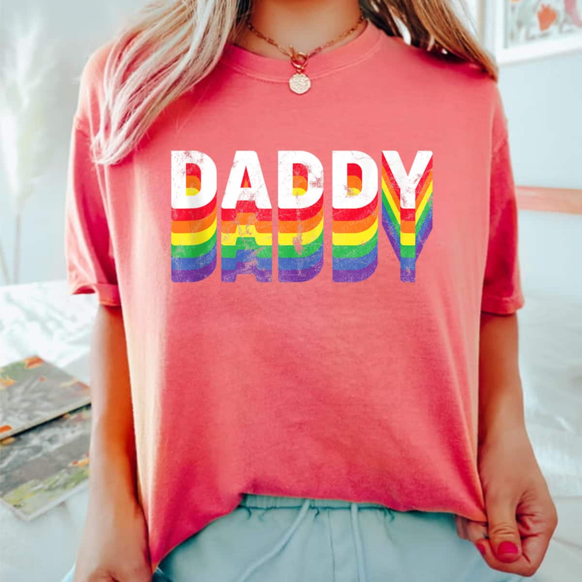 Daddy Gay Pride Retro Dad LGBT Rainbow Parade Equality Men T-Shirt Daddy Gay Pride Retro Dad LGBT Rainbow Parade Equality Men T-Shirt