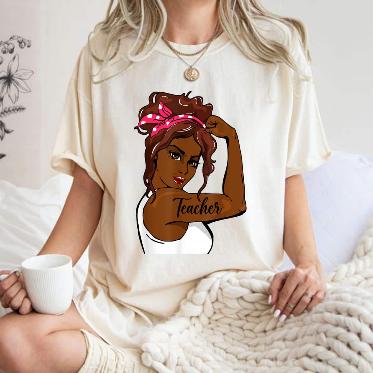 Black History Pin Up Rosie The Riveter Teacher T-Shirt Black History Pin Up Rosie The Riveter Teacher T-Shirt