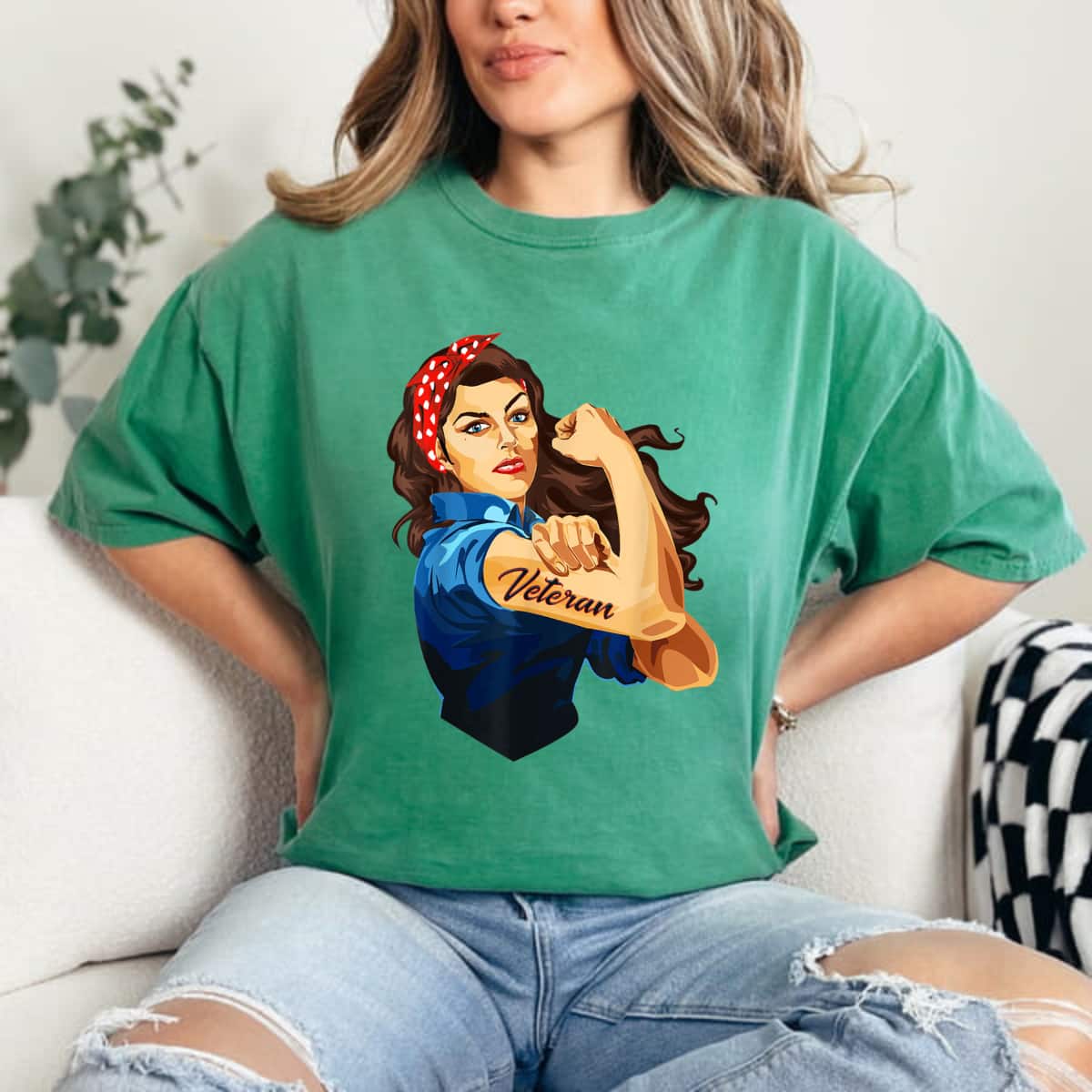 Rosie The Riveter - Woman Veteran T-Shirt Rosie The Riveter - Woman Veteran T-Shirt