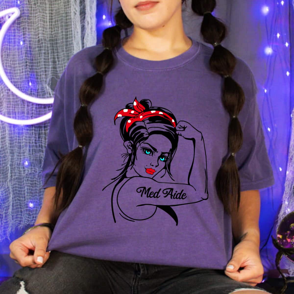 Female Med Aide Rosie The Riveter Pin Up Girl T-Shirt Female Med Aide Rosie The Riveter Pin Up Girl T-Shirt