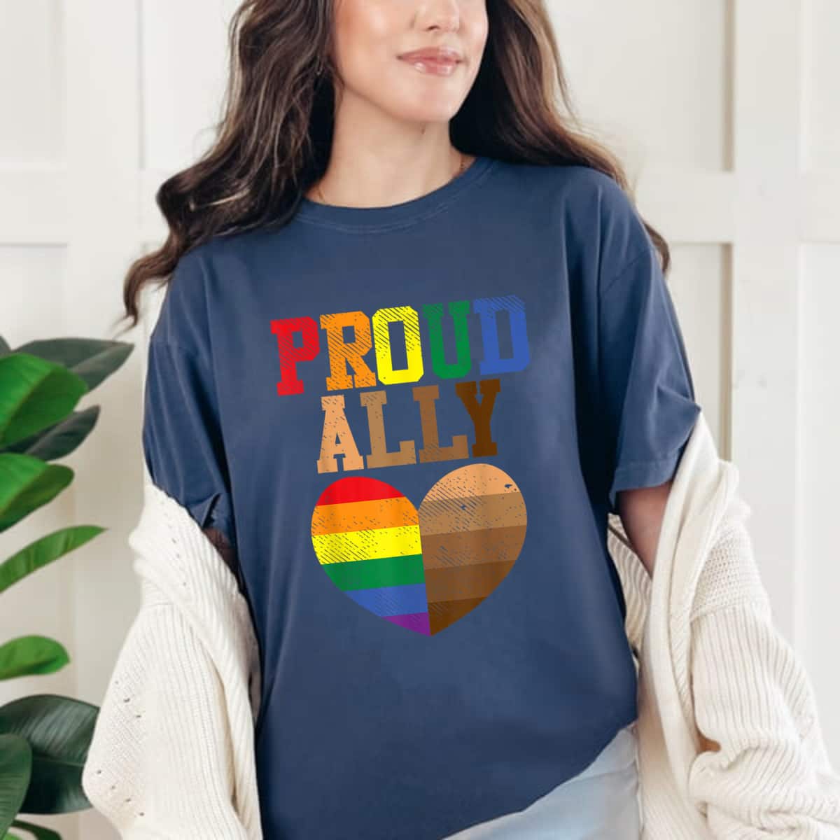 Proud Ally Rainbow Black Pride Heart Love Equality LGBT Gift T-Shirt Proud Ally Rainbow Black Pride Heart Love Equality LGBT Gift T-Shirt