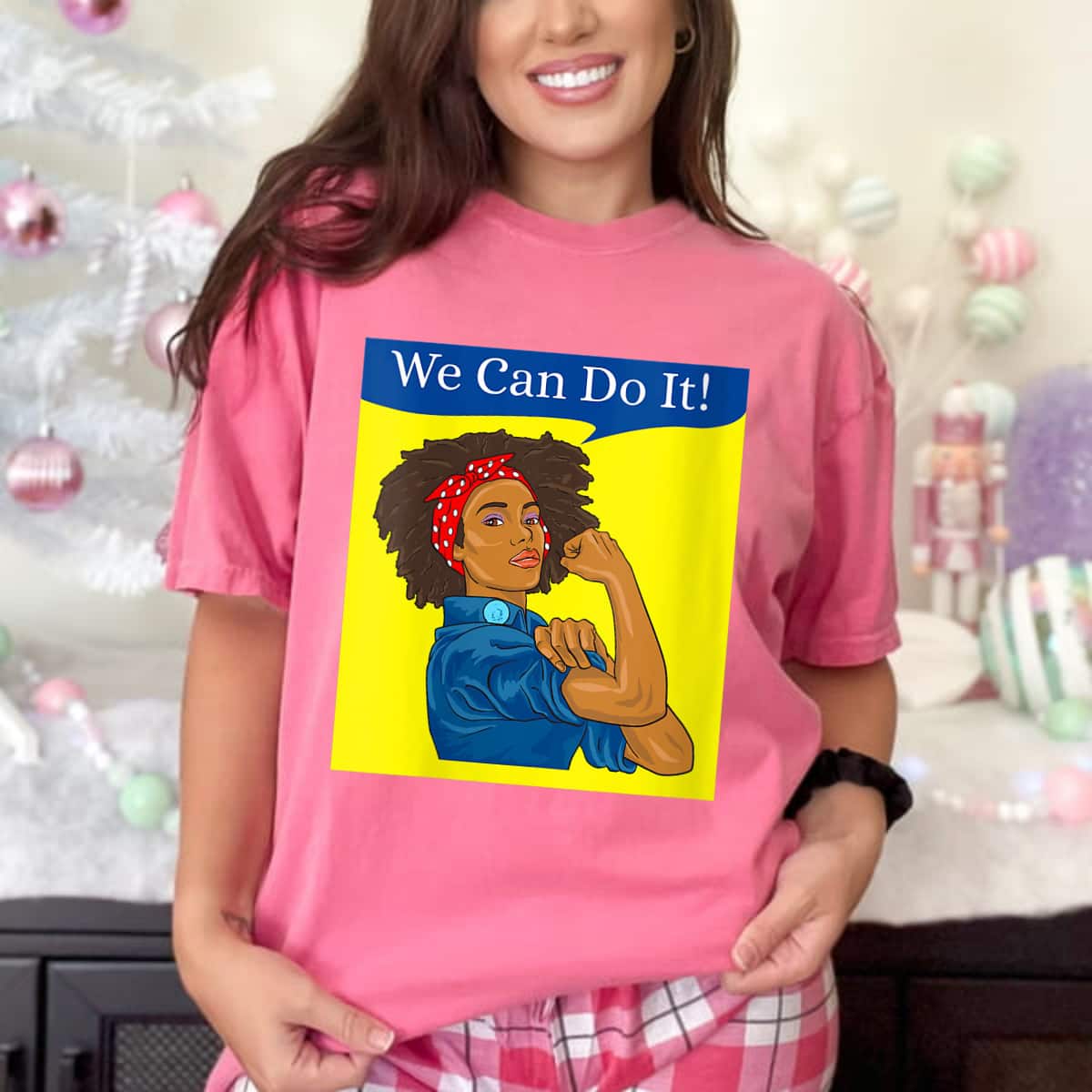 Womens Rosie The Riveter We Can Do It African American T-Shirt Womens Rosie The Riveter We Can Do It African American T-Shirt