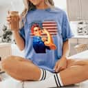 Womens Rosie The Riveter American Flag US Flag T-Shirt Womens Rosie The Riveter American Flag US Flag T-Shirt