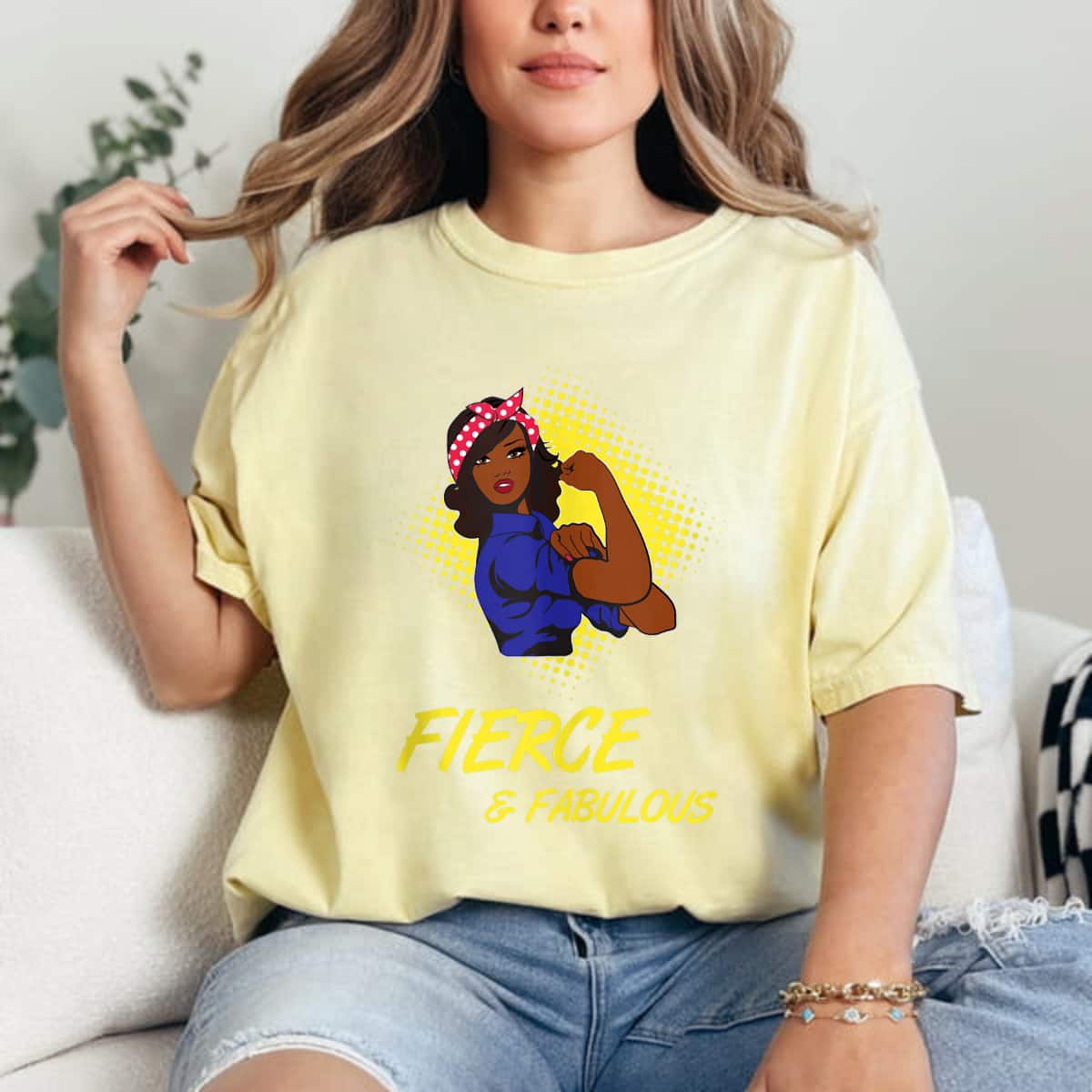 African Black Rosie The Riveter Fierce And Fabulous T-Shirt African Black Rosie The Riveter Fierce And Fabulous T-Shirt