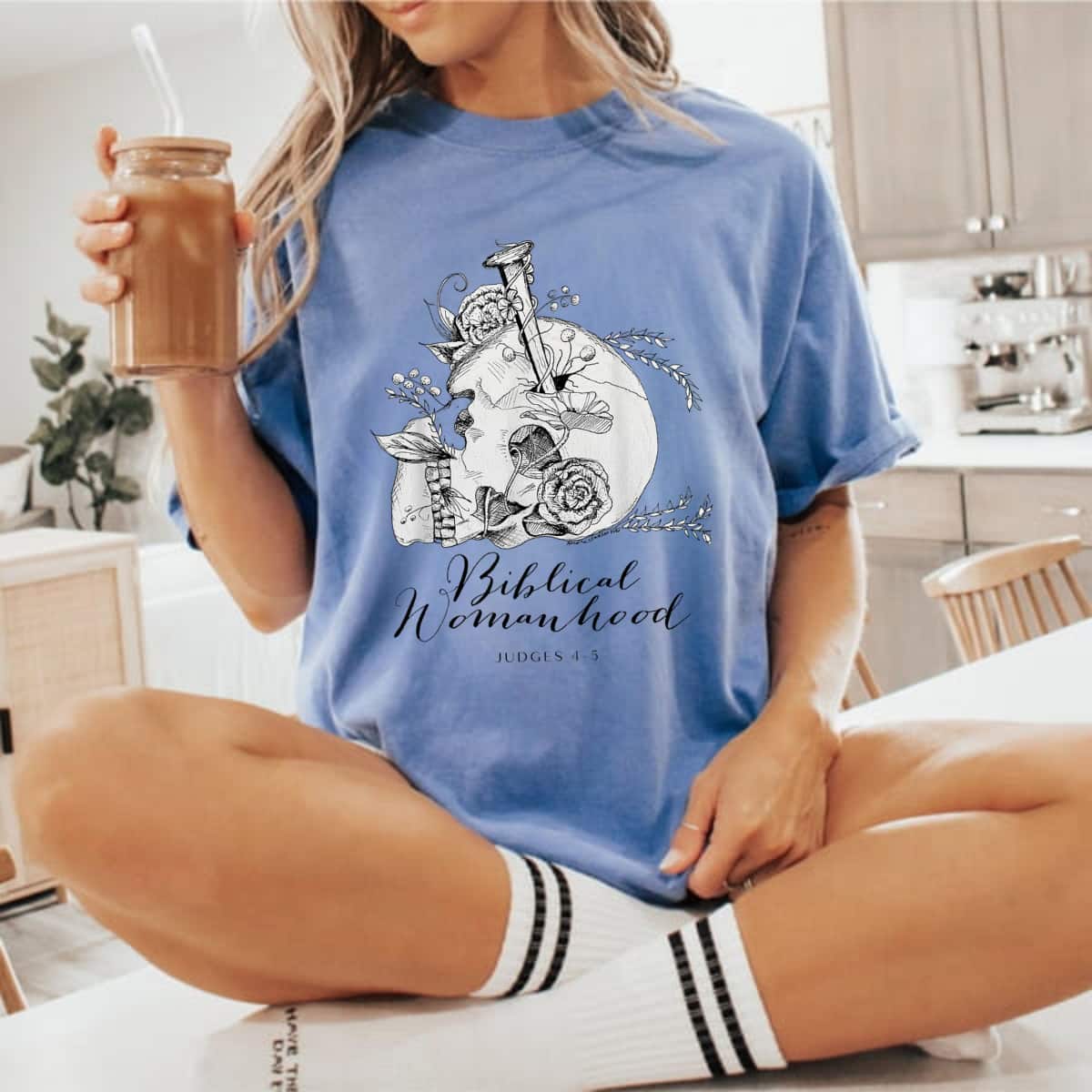 Biblical Womanhood Skull Floral Bible God Women Feminism T-Shirt Biblical Womanhood Skull Floral Bible God Women Feminism T-Shirt